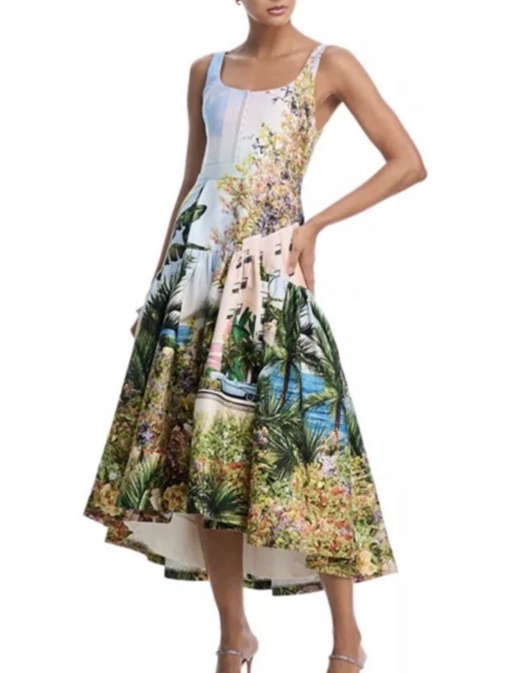 Alice & Olivia Magical Diana Midi Dress California Love Collection US 8 NWT